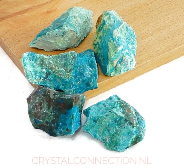 Chrysocolla en Chrysocolla-Turkoois ruw