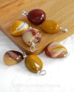 Mokaiet hanger zilv. oogje