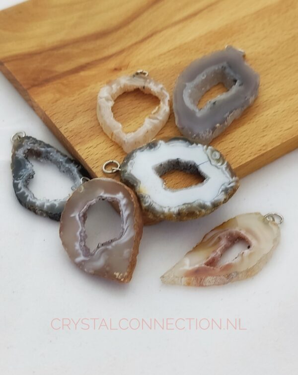 Agaatschijf hanger dicht