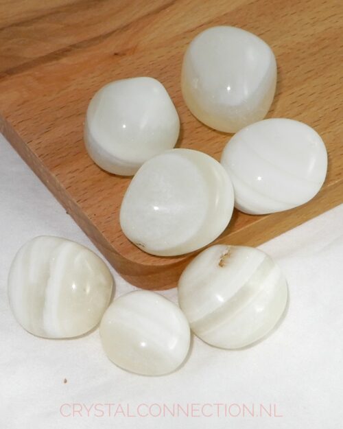 agaat-wit-trommelsteen Vredesagaat trommelsteen