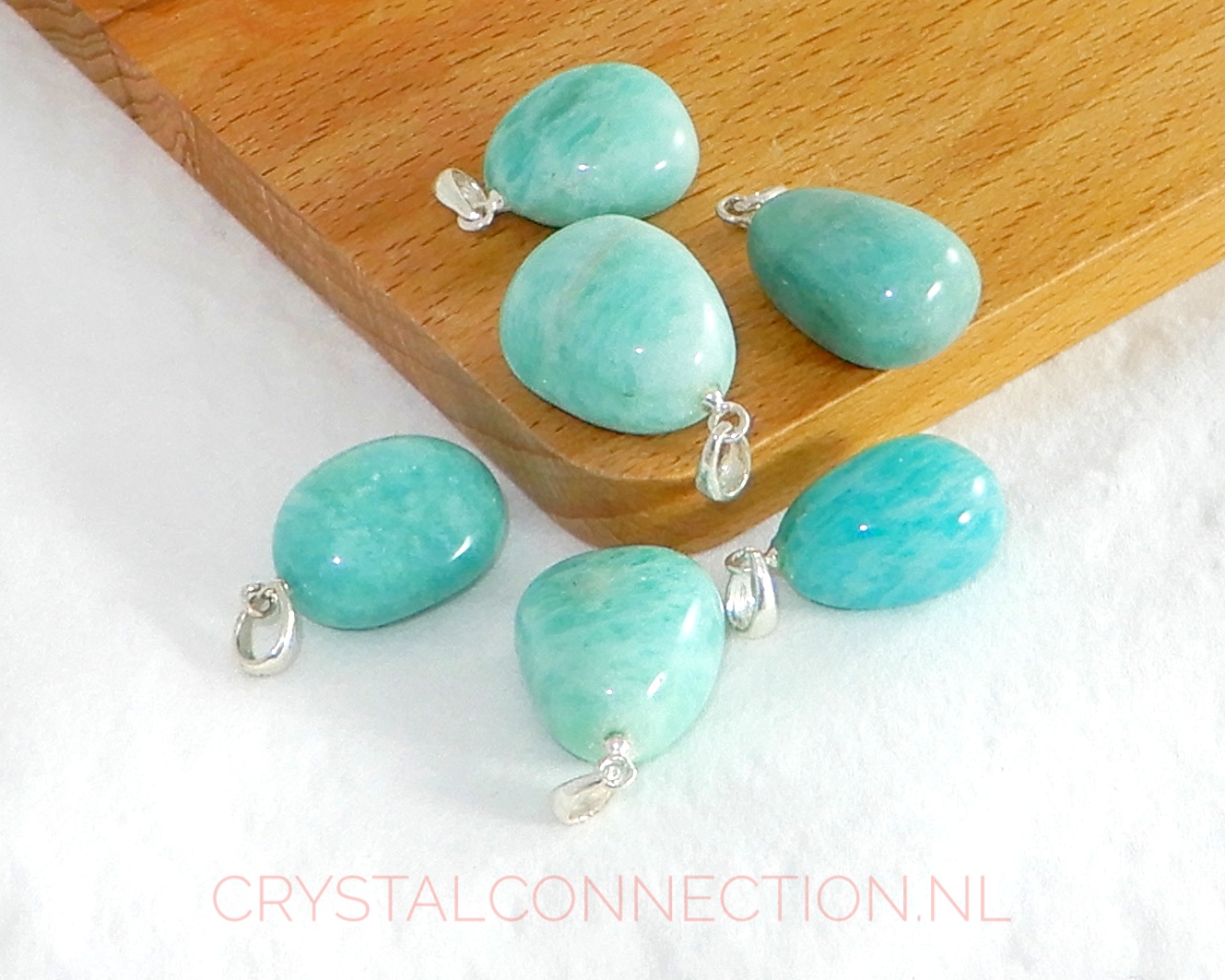 Amazoniet hanger zilv.oogje