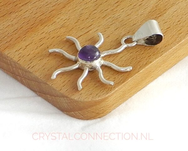 Amethist zilveren hanger