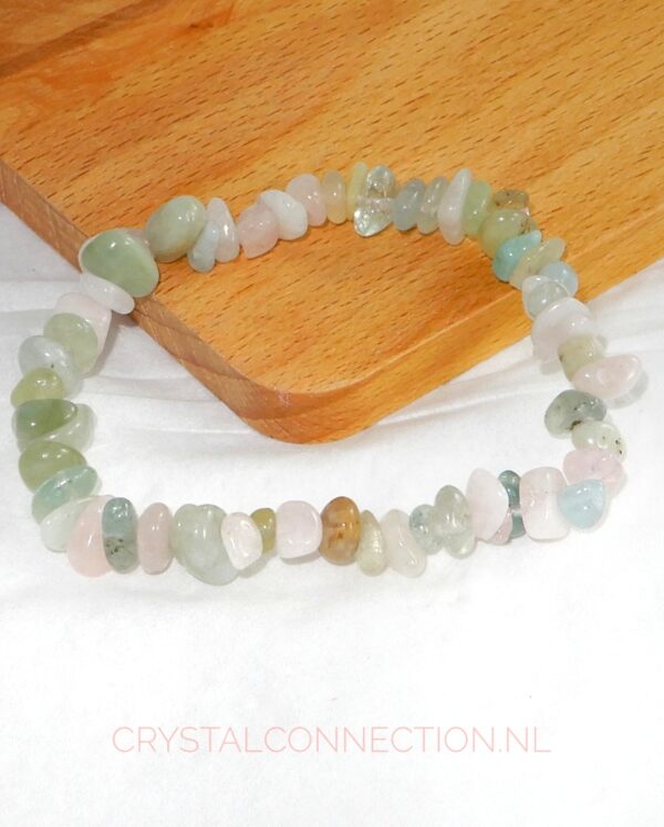 Aquamarijn met morganiet armband