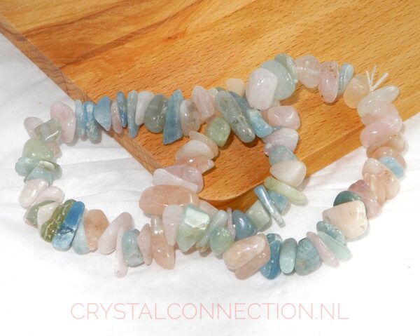 Aquamarijn met morganiet armband