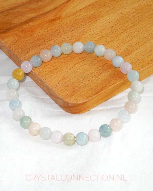 Aquamarijn met morganiet armband