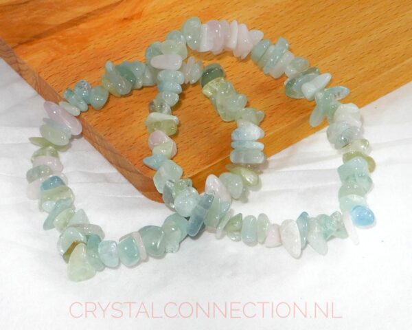 Aquamarijn met morganiet armband