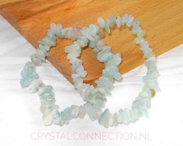 Aquamarijn met morganiet armband