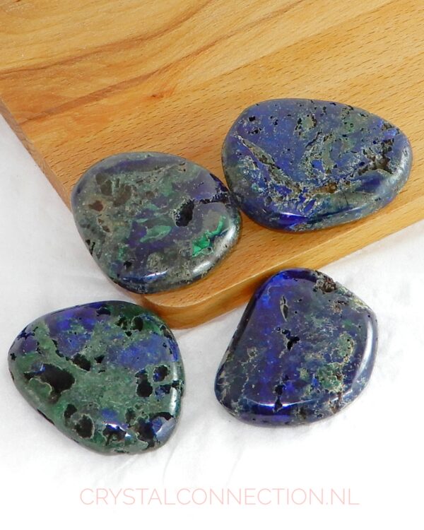 azuriet-malachiet-schijfsteen-30-40g Azuriet-malachiet schijfsteen