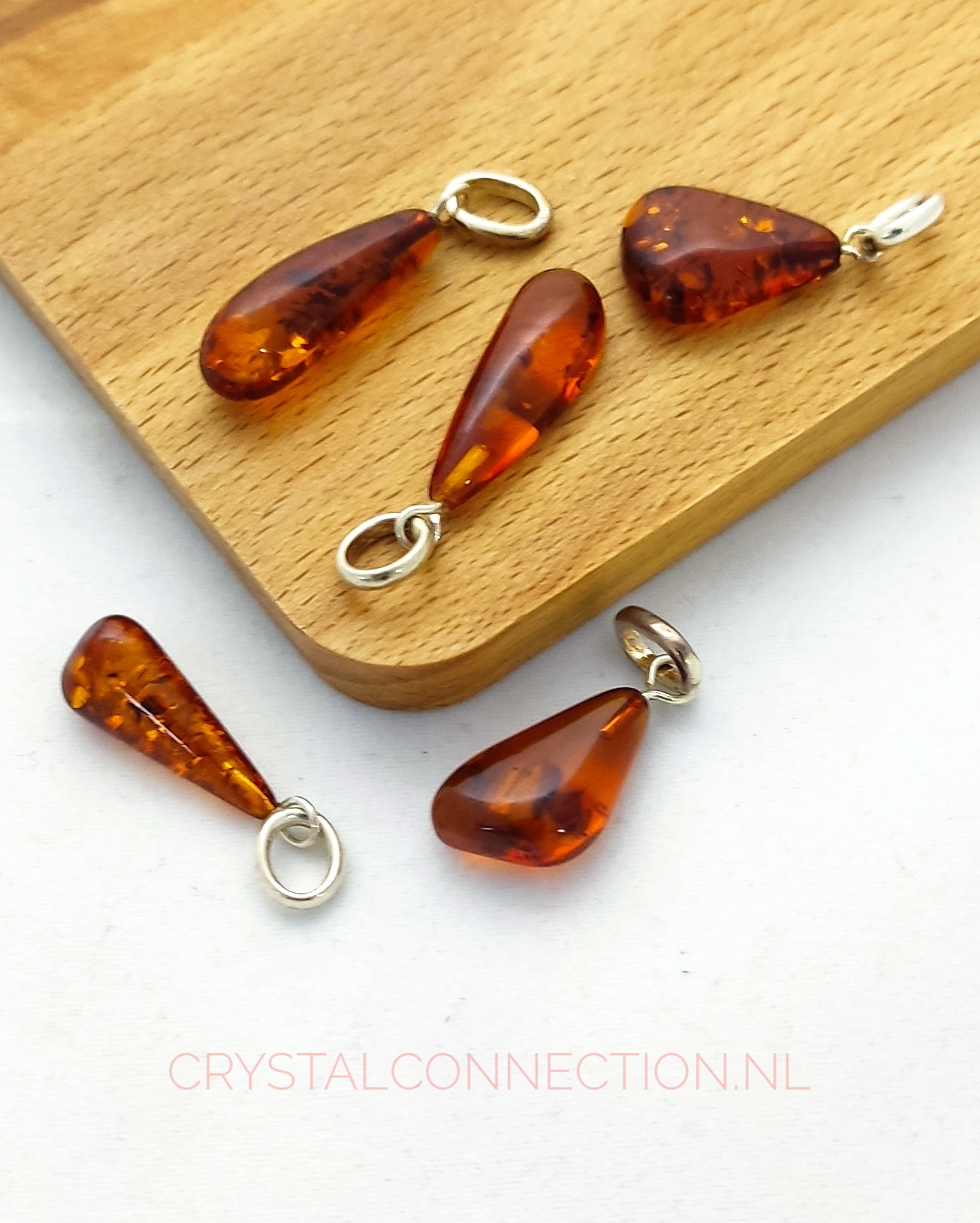 Barnsteen hanger zilver oogje