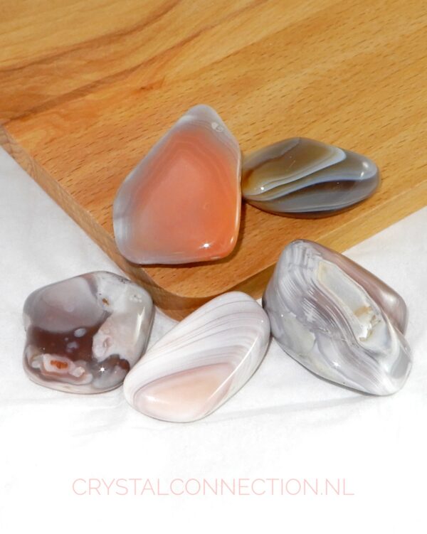 Botswana-agaat trommelsteen