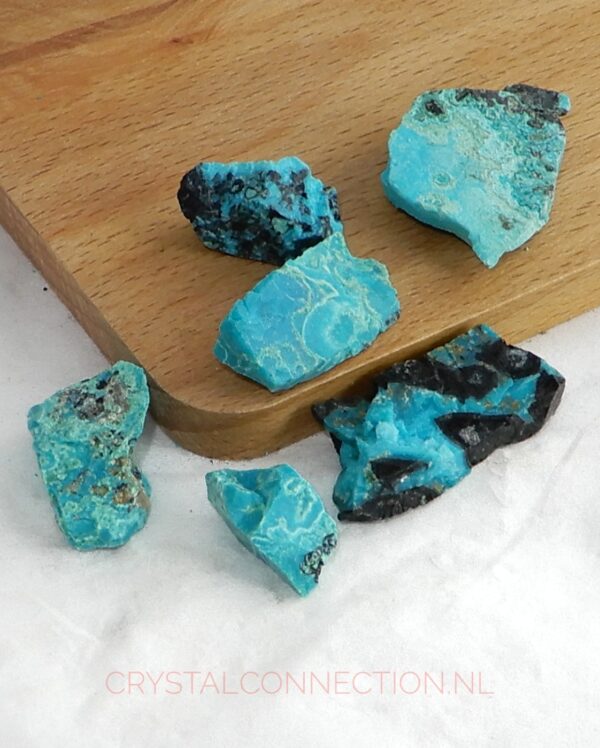 Chrysocolla en Chrysocolla-Turkoois ruw