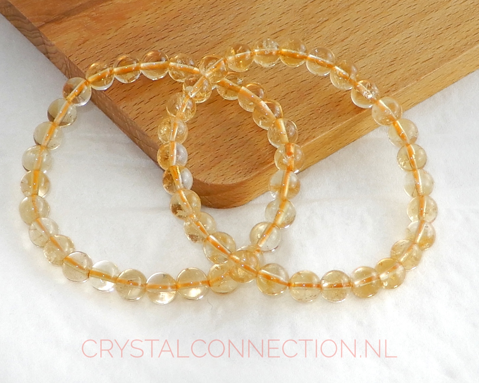 Citrien armband kogel 6 mm.