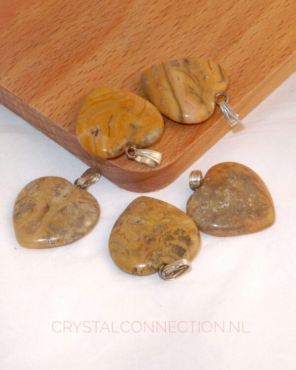 Crazy Lace agaat hanger hartje