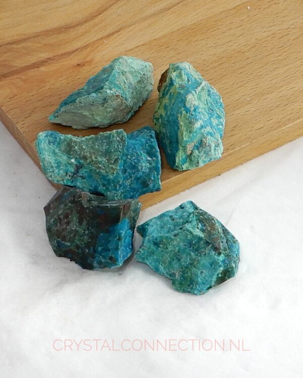 Chrysocolla en Chrysocolla-Turkoois ruw