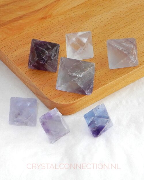 Fluoriet octaëders chakra-set