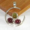 Granaat-Peridoot zilveren hanger