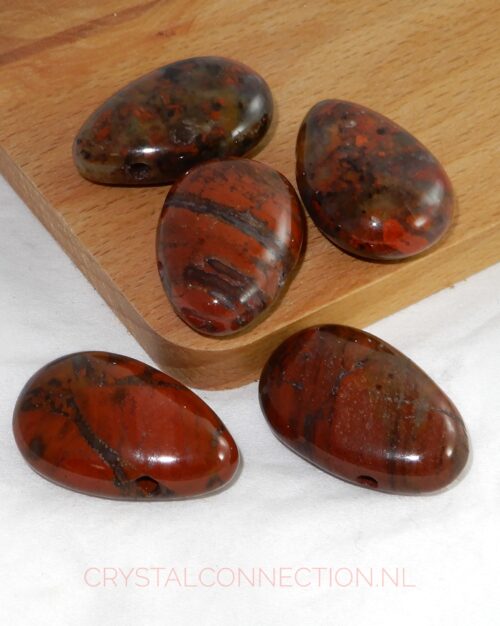 Jaspis bont doorboorde hanger