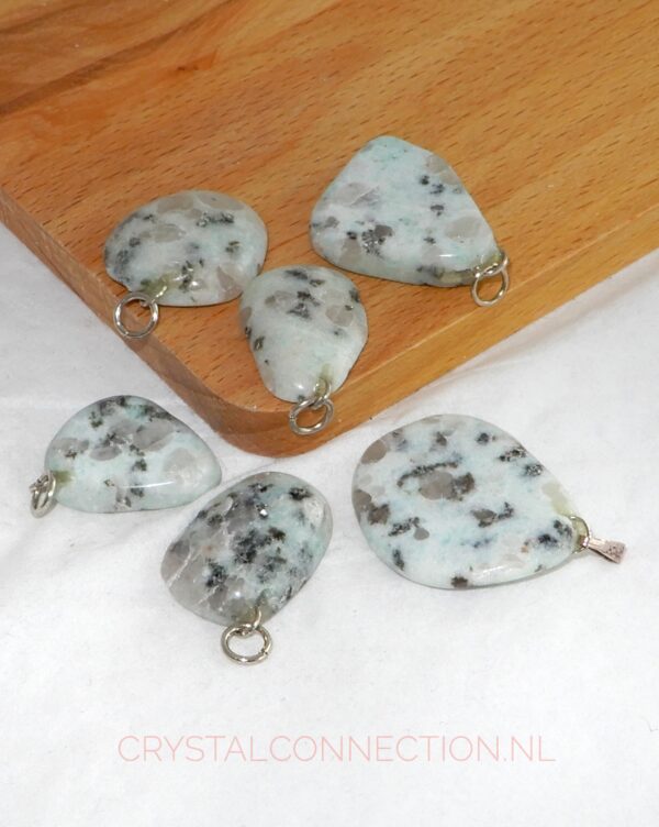 kiwi-jaspis-hanger-plat Agaatkoraal hanger