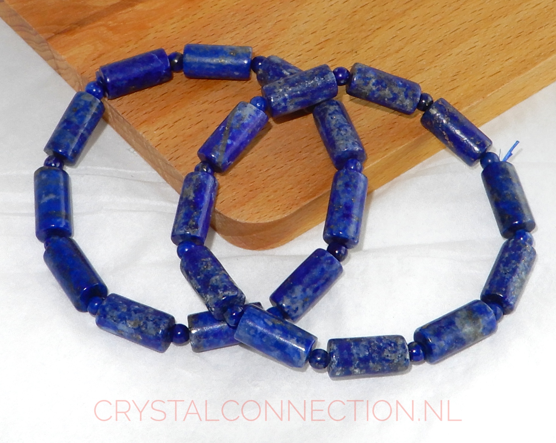 Lapis lazuli armband met cilinder en kogels