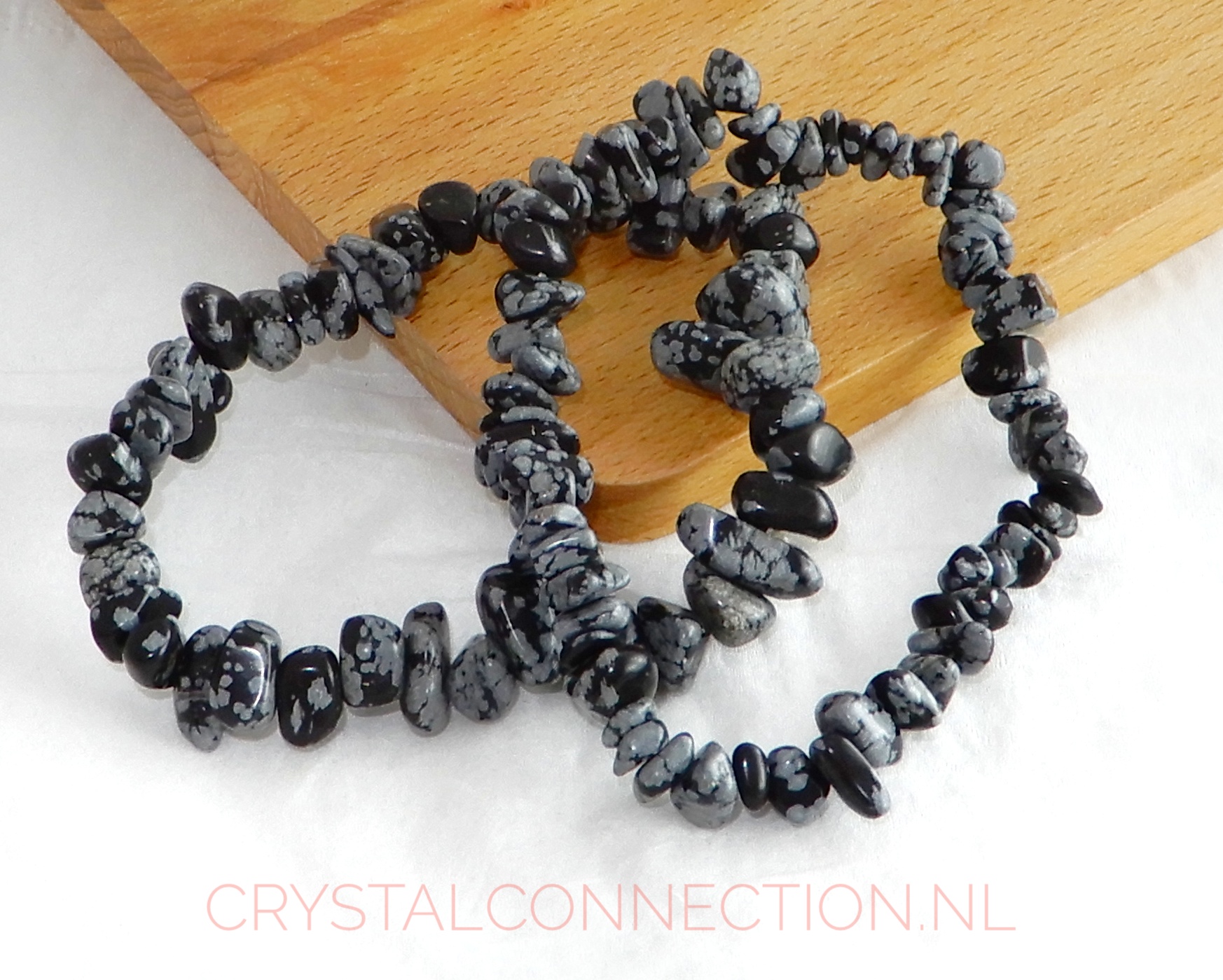 Sneeuwvlok obsidiaan armband