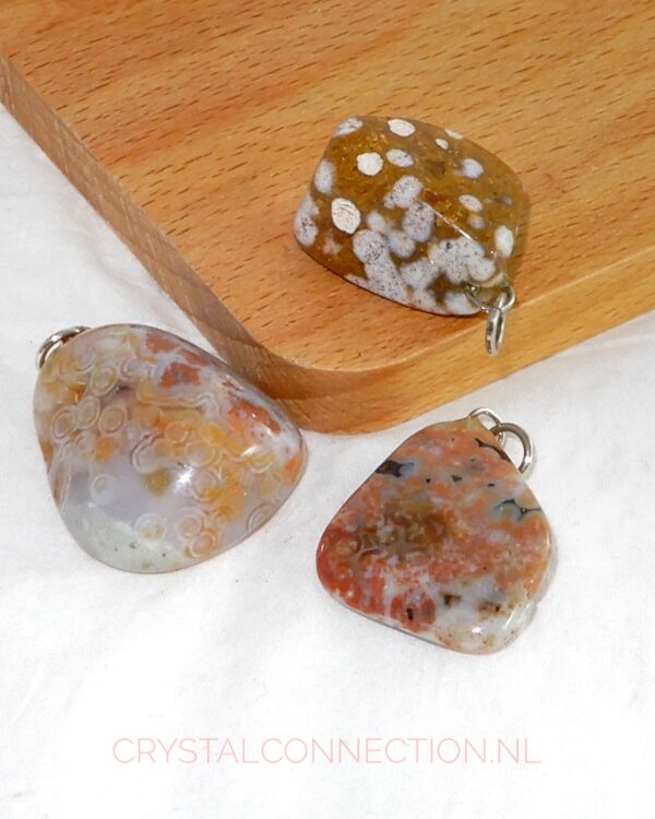 Oceaan jaspis doorboorde hanger