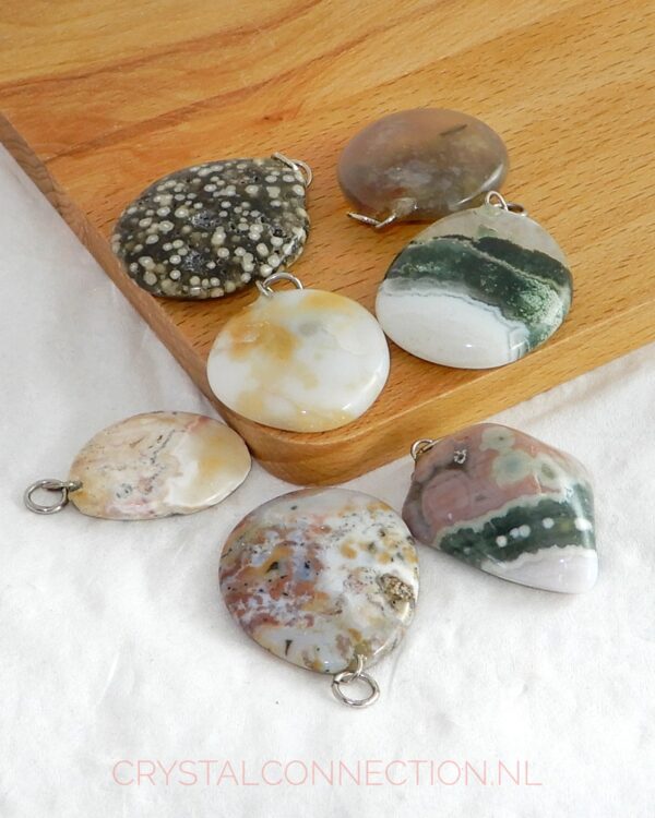 Oceaan jaspis doorboorde hanger