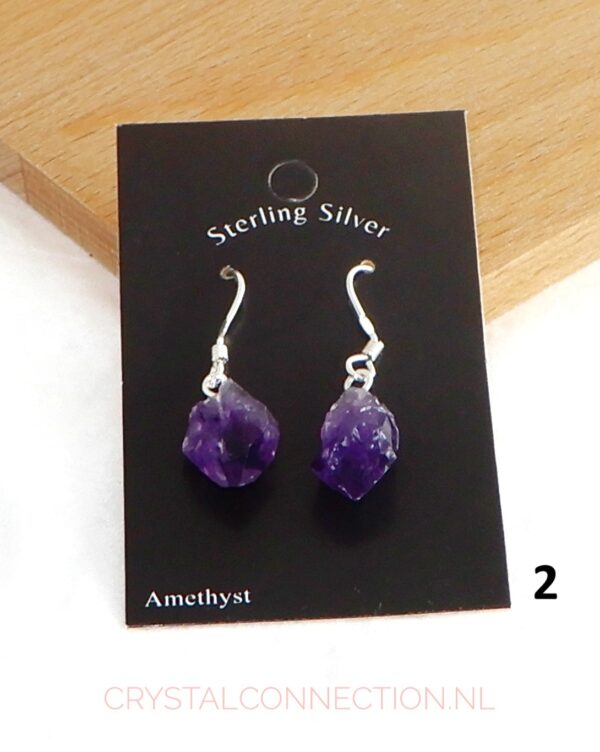 Amethist oorhanger zilver