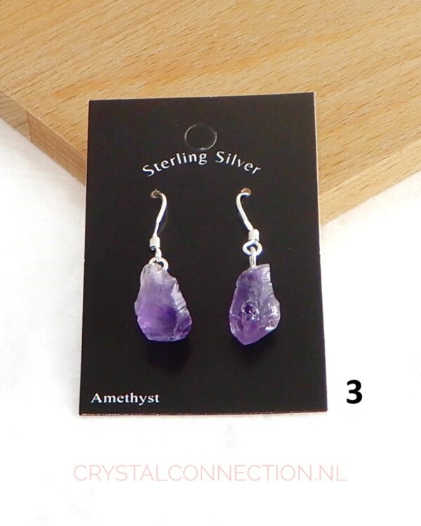 Amethist oorhanger zilver