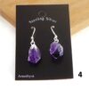 Amethist oorhanger zilver