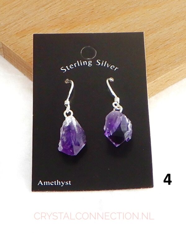 Amethist oorhanger zilver