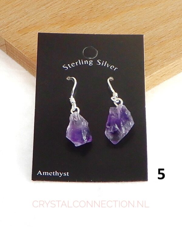 Amethist oorhanger zilver