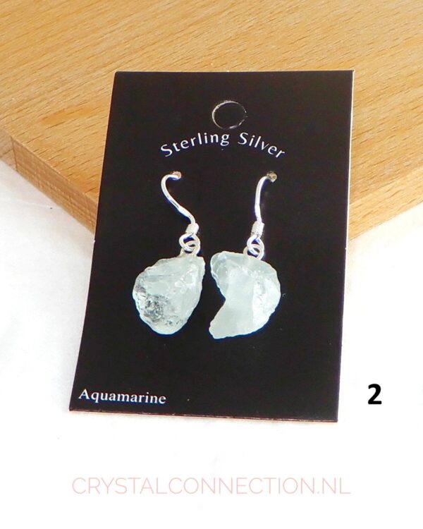 Aquamarijn oorhanger zilver