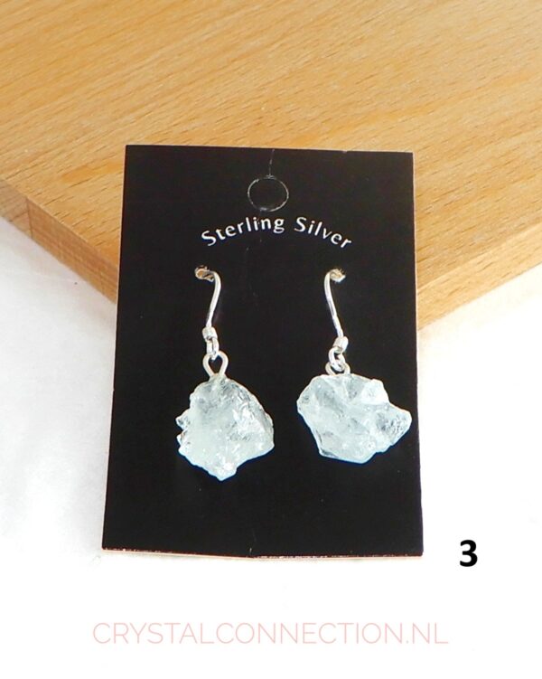 Aquamarijn oorhanger zilver