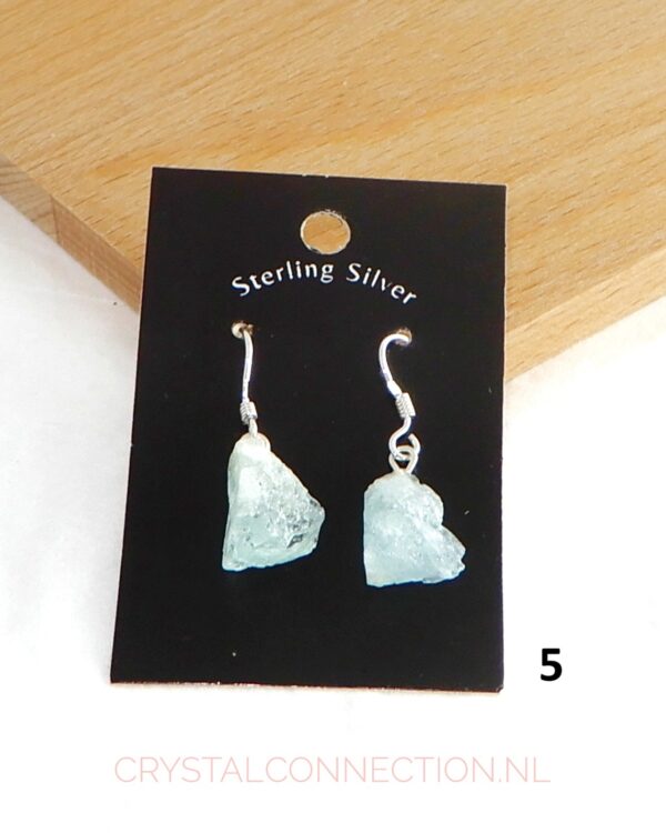 Aquamarijn oorhanger zilver