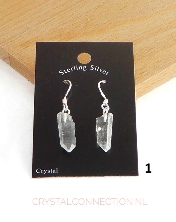 Bergkristal oorhanger zilver