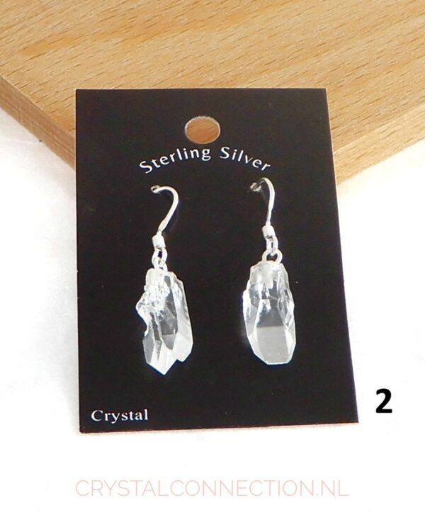 Bergkristal oorhanger zilver