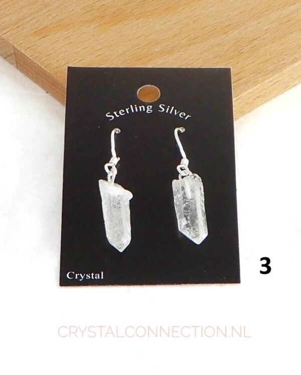 Bergkristal oorhanger zilver