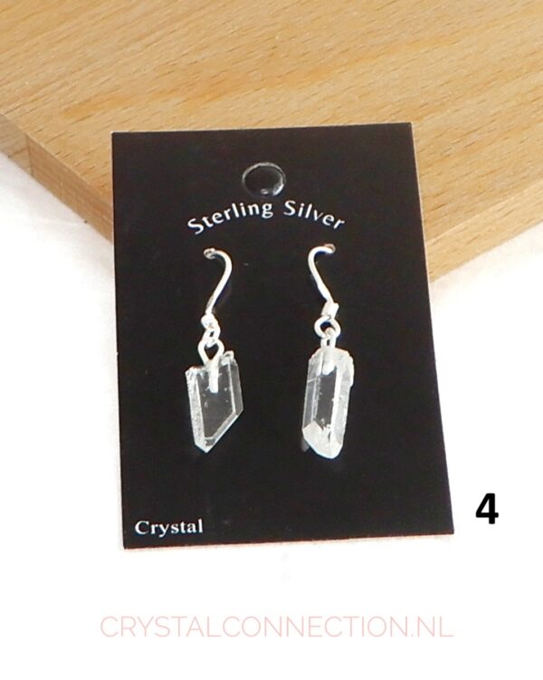 Bergkristal oorhanger zilver