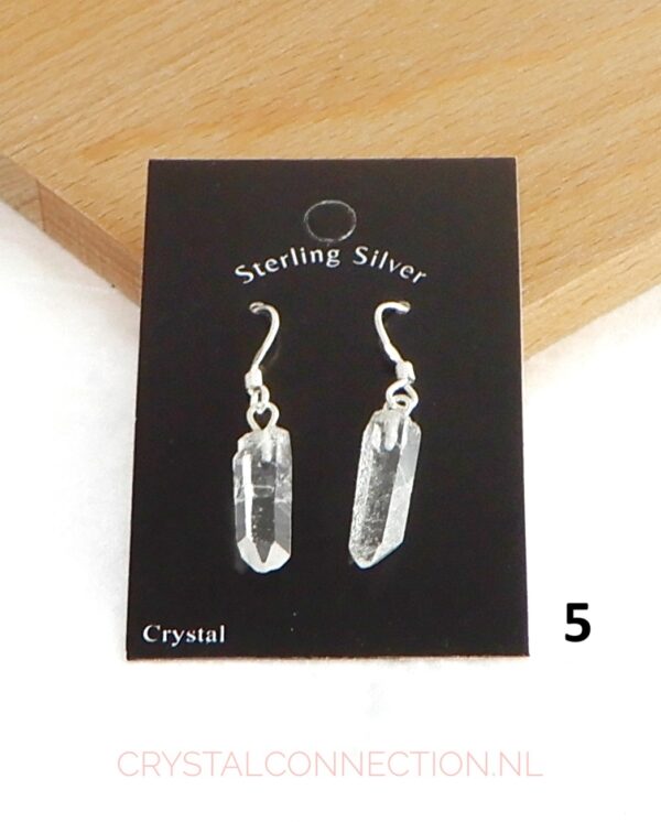 Bergkristal oorhanger zilver
