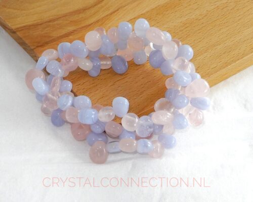 Rozekwarts-chalcedoon armband