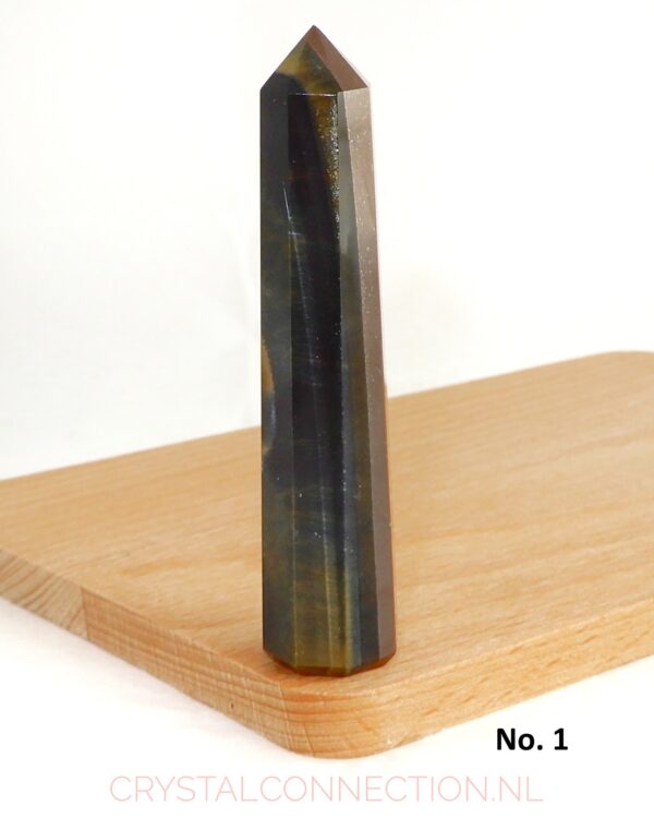 Tijgeroog obelisk geslepen steen