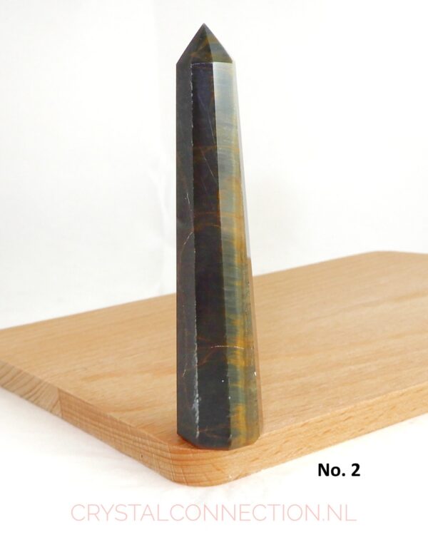 Tijgeroog obelisk geslepen steen