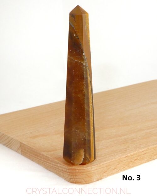 Tijgeroog obelisk geslepen steen