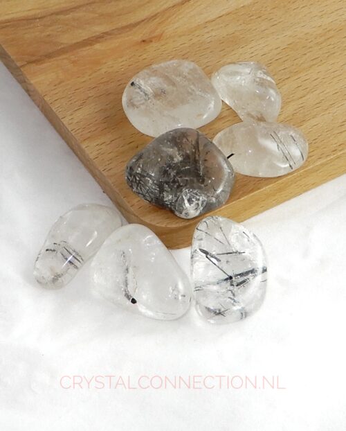 Toermalijnkwarts trommelsteen