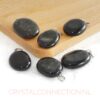 Obsidiaan goud-zilver-zwart hanger